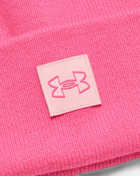 Women's UA Halftime Cuff Beanie, Pink, pdpMainDesktop image number 1